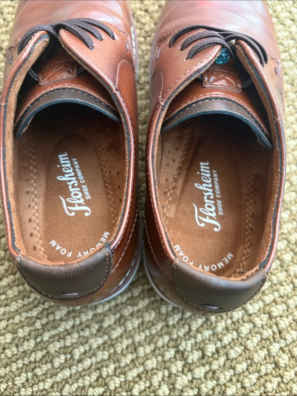 Florsheim Men's Cognac Brown Leather Derby Shoes